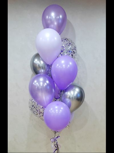Набор шаров с гелием "Стальная сирень"