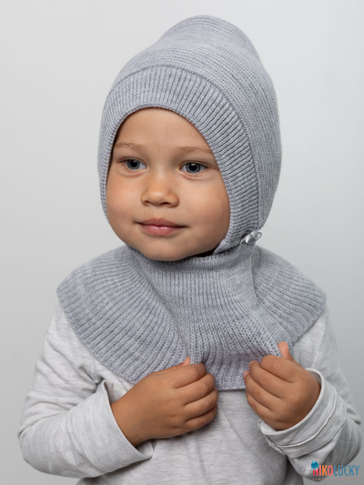 Шапка-шлем 24201-01 х/б подклад, светло-серый меланж 46-48