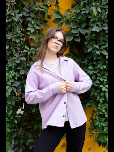 Теплая рубашка лила