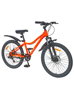 Велосипед AVENGER C241D 24" Оранжевый неон/серебристый
