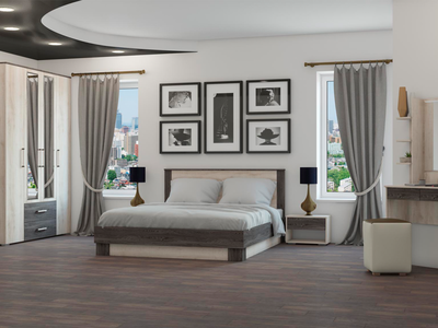 Композиция Спальни Версаль-1 Дуб сакраменте/Ясень анкор