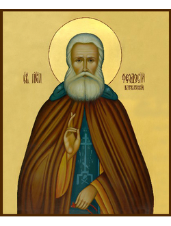Феодосий Кавказский, Святой Преподобный. Рукописная икона.