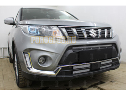Защита радиатора Suzuki Vitara 2018- (2 части) chrome низ PREMIUM