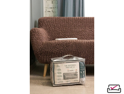 Чехол на 4хм диван Микрофибра Марсала. Защита мягкой мебели от животных.