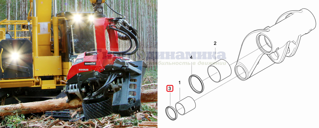 Харвестерная головка 370E производства Valmet/Komatsu Forest с грязесъемником