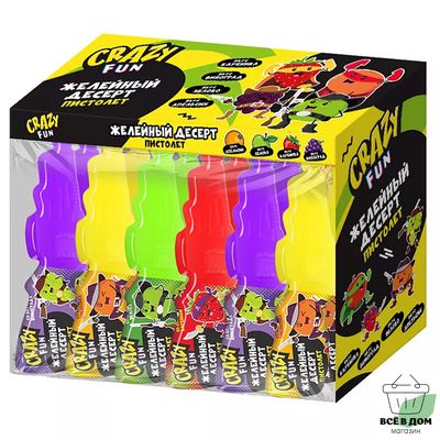 Десерт 50г CRAZY FUN желеобразный в виде пистолета 65433