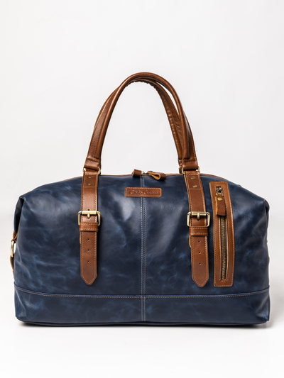 Кожаная дорожная сумка Campora Premium dark blue (арт. 
4019-54)