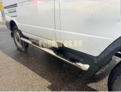 Пороги труба с проступью Папа Тюнинг d76 для ГАЗель Соболь