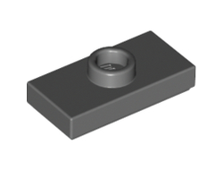 Plate, Modified 1 x 2 with 1 Stud with Groove and Bottom Stud Holder Jumper, Dark Bluish Gray (15573 / 6092572)