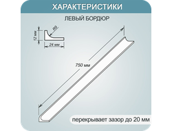 Акриловый плинтус бордюр для ванной BNV ГЛ24 12х24 бежевый левый длина 750 мм.