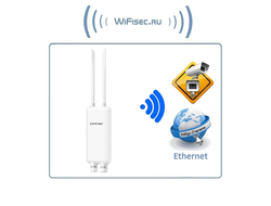 COMFAST cf-ew84 роутер/уличная точка доступа для систем видеонаблюдения, 2,4 Ггц WiFi (b/g/n) до 300 Мбит/с и 5,8 Ггц 867 Мбит/с (LAN*2, WAN*1) до 200 м.