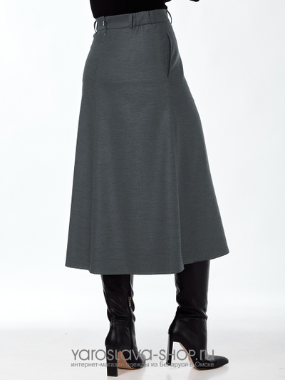 Женская юбка А-силуэта в темно-сером цвете