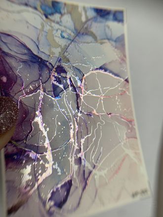Слайдеры фольгированная акварель Alcohol Ink NF-001 SILVER