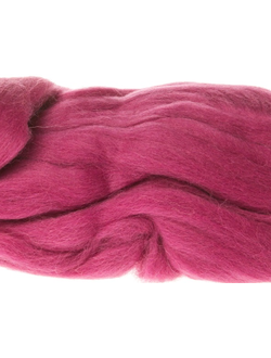 Шерсть для валяния, лента гребенная, Камтекс, полутонкая, брусника  (088), 50г