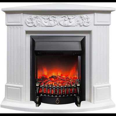 Угловой электрокамин Венеция WT с очагом Fobos