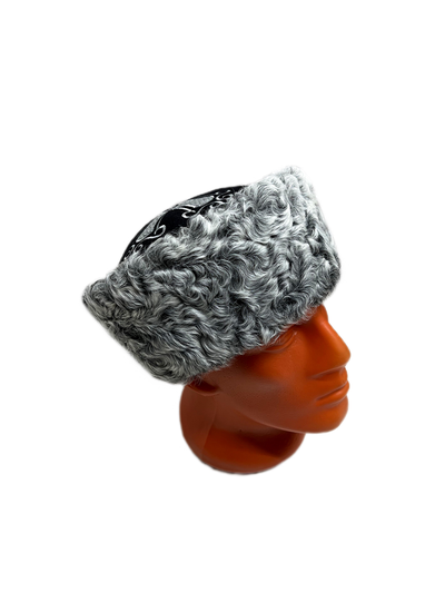 Кубанка из Серого каракуля 10см - Крест серебряный