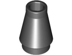 Cone 1 x 1 with Top Groove, Black (4589b / 4518219 / 4529236 / 458926)