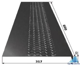 Накладка на ступени &quot;Монетка&quot; (&quot;Ёлочка&quot;), 600 х 320 х 30  мм, чёрная