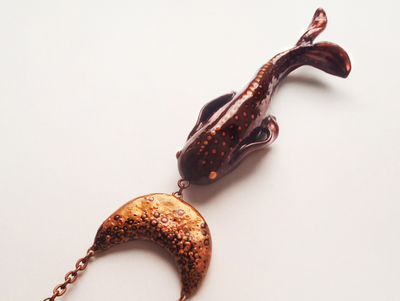 Подвеска с авантюринами и месяцем "Рыбка Лунного Пути"