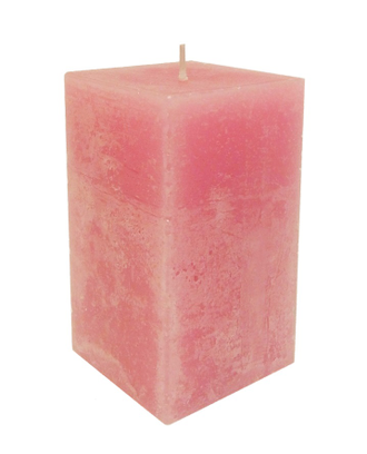 Свеча рустик розовая 5x5x10 см