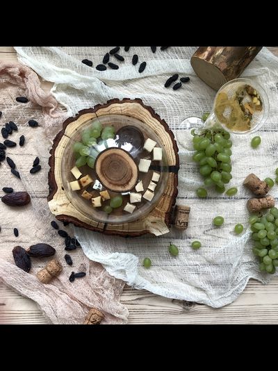 клош, спил, подача на спилах, спилы для ресторана, спилы на витрину, оригинальная подача блюд, дуб