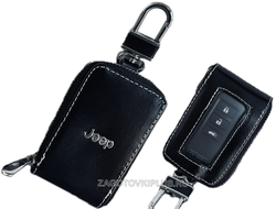 Ключница авто с окошком из натуральной кожи с логотипом JEEP