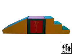Мягкий модульный Спортивный набор "Горка +куб+ ступень" с элементами дидактики
