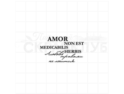 Штамп для скрапбукинга с надписью amor non est medicabilis herbis любовь травами не лечится