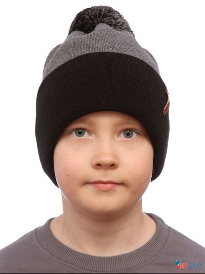 Шапка  22101-02, цвет черный,темно-серый р. 56