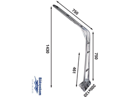 Шлюпбалка для установки на палубу Batsystem DV25-DVblock 1430 x 750 x 200 мм, 9519037690