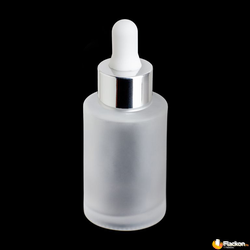 Стеклянный косметический флакон Жасмин 30 мл с серебряной юбкой