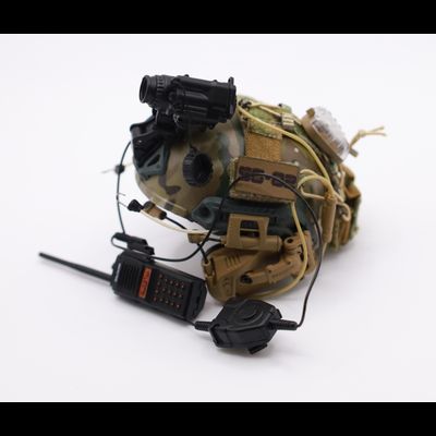 Шлем Fast с ПНВ, радиостанцией и наушниками 1/6 (26060R-B) - Easy&amp;Simple