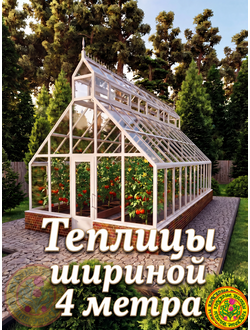 Теплицы шириной 4 метра из стекла и алюминя