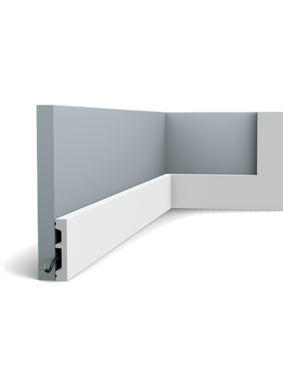 Плинтус ORAC Decor SX157, дюрополимерный, влагостойкий, ударопрочный, под покраску, длина 2 метра