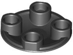 Plate, Round 2 x 2 with Rounded Bottom (Boat Stud), Black (2654 / 265426 / 4278359 / 4617551)