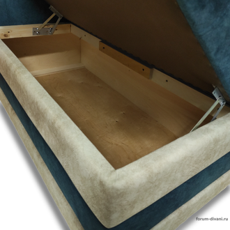 Кухонный ДИВАН "ФОРУМ-5МН" С БОКОВОЙ СПИНКОЙ, Синий/слоновая кость Левый