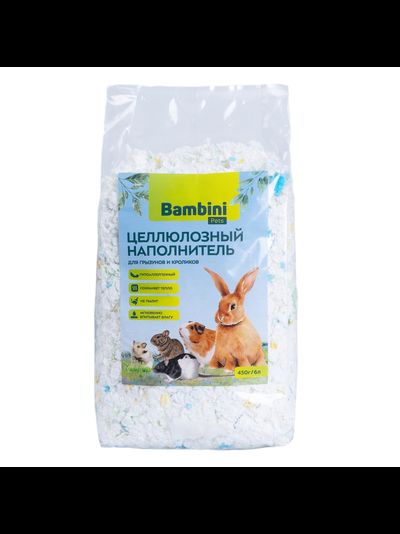 Bambini Pets (Бамбини Петс) Целлюлозный наполнитель для грызунов, 450 г