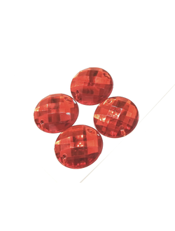 Стразы акриловые пришивные 20 мм, цвет красный 06