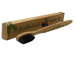 Зубная щетка Bamboobrush из бамбука, щетина с угольным напылением (средняя жесткость) бамбубраш