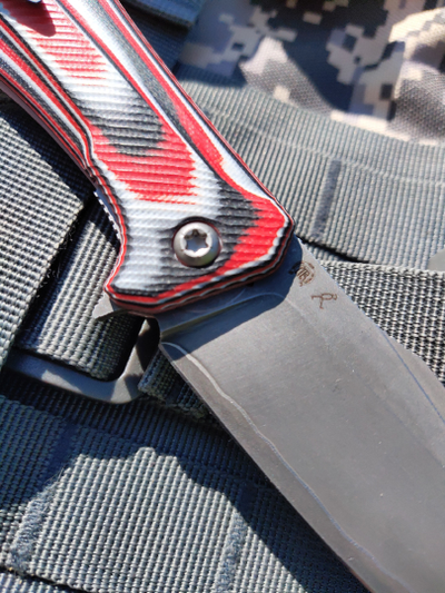 Складной нож Грач сталь ЛАМИНАТ Васильева, рукоять G10, цвет швейцарка