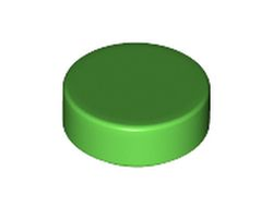 Tile, Round 1 x 1, Bright Green (98138 / 6353793)