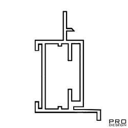 Алюминиевый короб для скрытых дверей Nevidimka Reverse  (под штукатурку открыванием от себя) RAL 9003