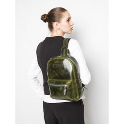 Женский кожаный рюкзак Anzolla dark green (арт. 
3040-11)