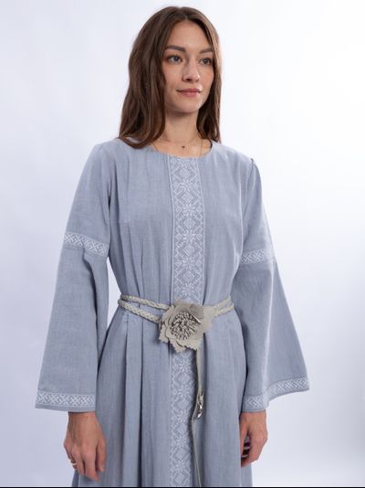 Платье &quot;Царевна Лебедь&quot; небесное из крапивы