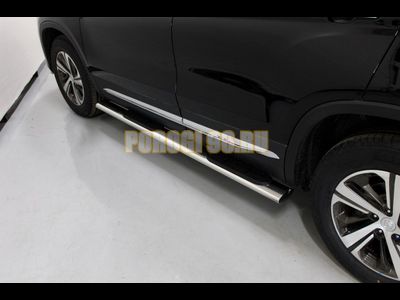 Пороги овальные с накладкой 120х60 мм ТСС для Changan CS75 FL 2020-