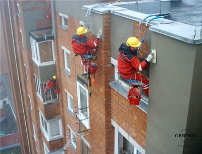 Штукатурные работы альпинистами