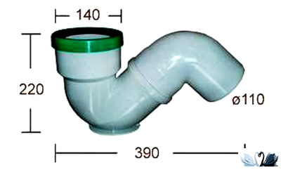 Сифон CREAVIT для Чаши Генуя с гидрозатвором,