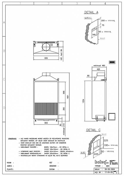 Дровяной камин BOLEY 841 стальной