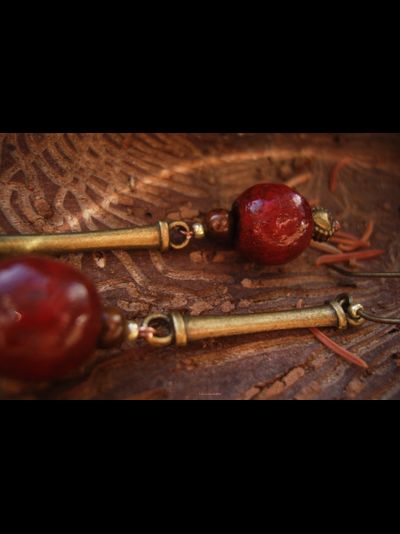 Серьги в стиле бохо "Сказка про волшебные лесные ягоды"