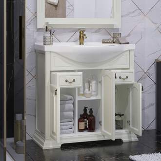 ТУМБА С РАКОВИНОЙ РИСПЕКТО 85 СЛОНОВАЯ КОСТЬ